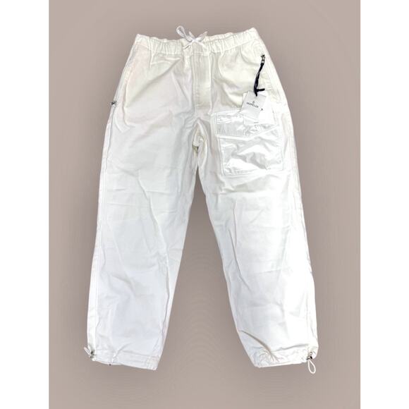 NWT Moncler 70th Anniversary Limited Pants White IT 48 Drawstring Hem Joggers - Picture 1 of 16